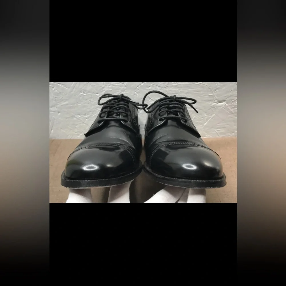 Johnston & Murphy Bradford Cap Toe $150 Men's Black Leather Dress Shoes Size 9D